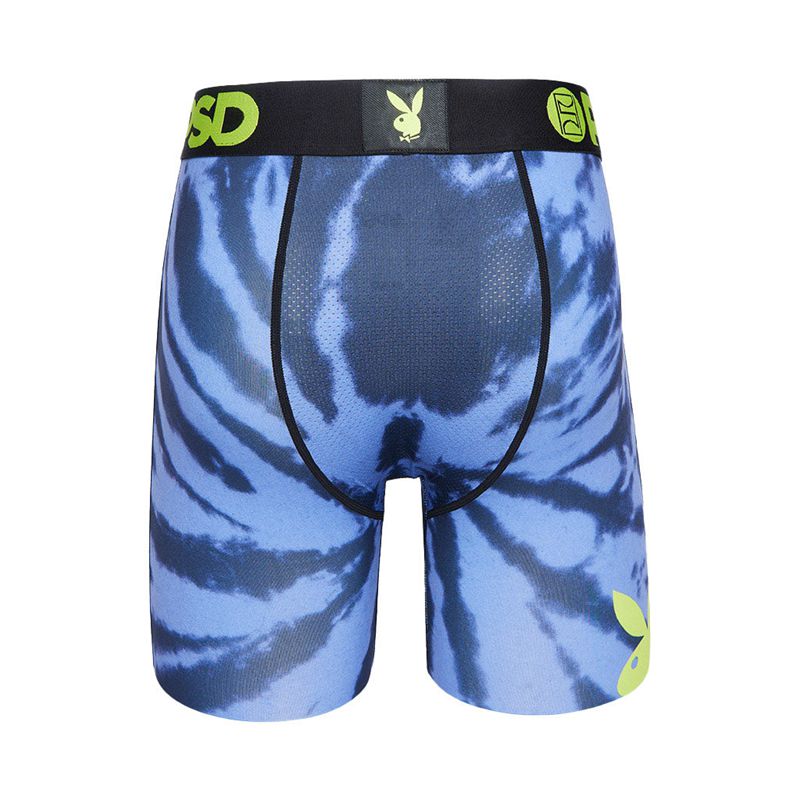 Playboy Tie Dye Logo Boxer Brief Men's Underwear Blue / Green | 980531TIU