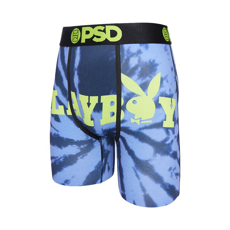 Playboy Tie Dye Logo Boxer Brief Men's Underwear Blue / Green | 980531TIU