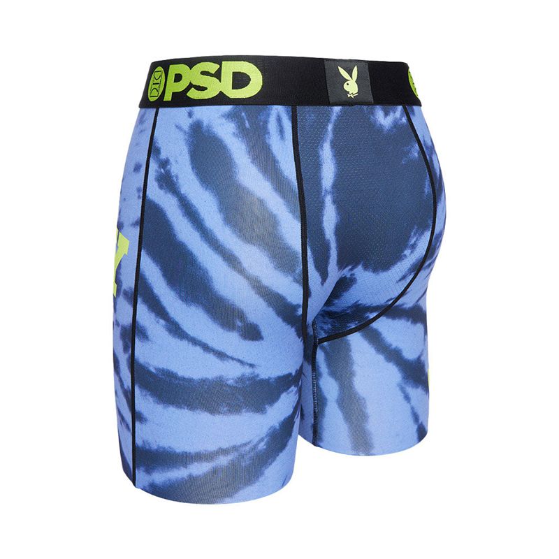 Playboy Tie Dye Logo Boxer Brief Men's Underwear Blue / Green | 980531TIU