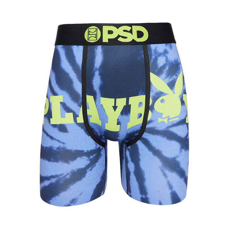 Playboy Tie Dye Logo Boxer Brief Men\'s Underwear Blue / Green | 980531TIU