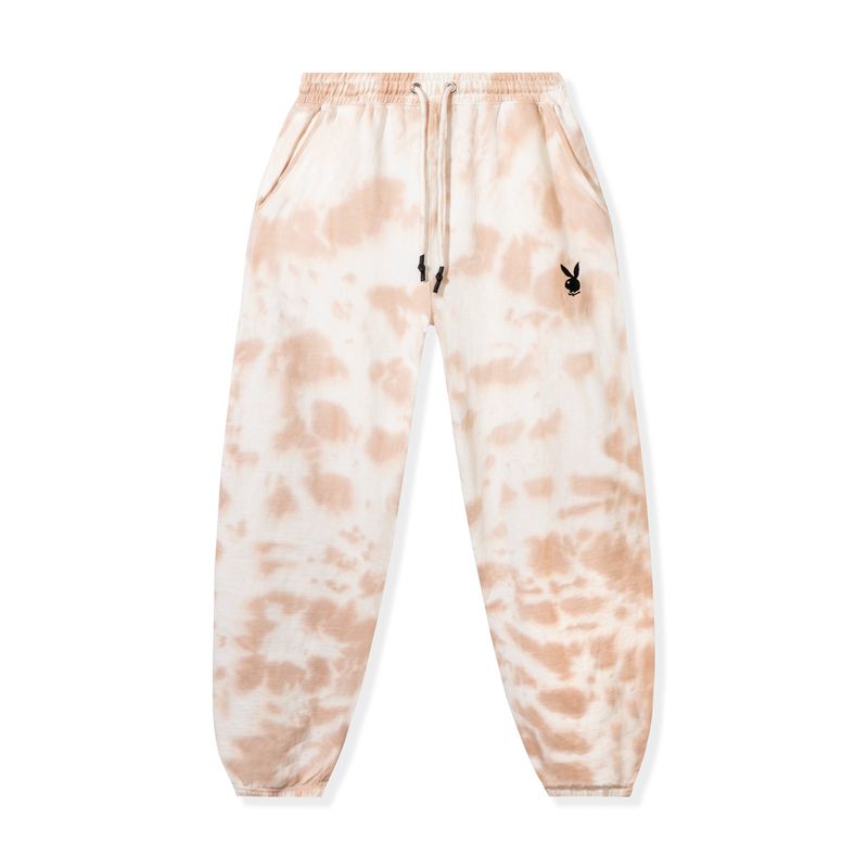 Playboy Tie Dye Oversized Joggers Women\'s Pants White / Orange | 901876VAF