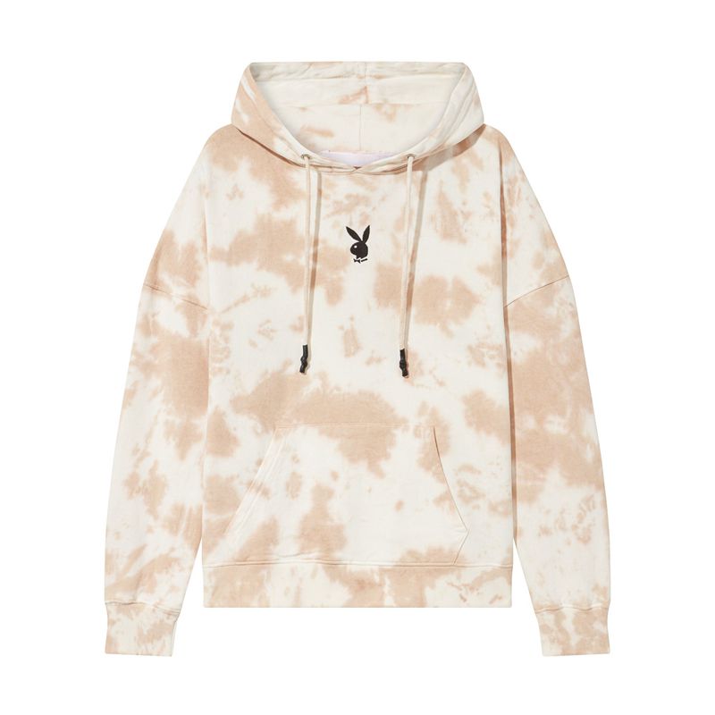 Playboy Tie Dye Oversized Women's Hoodie White / Brown | 281635DFG