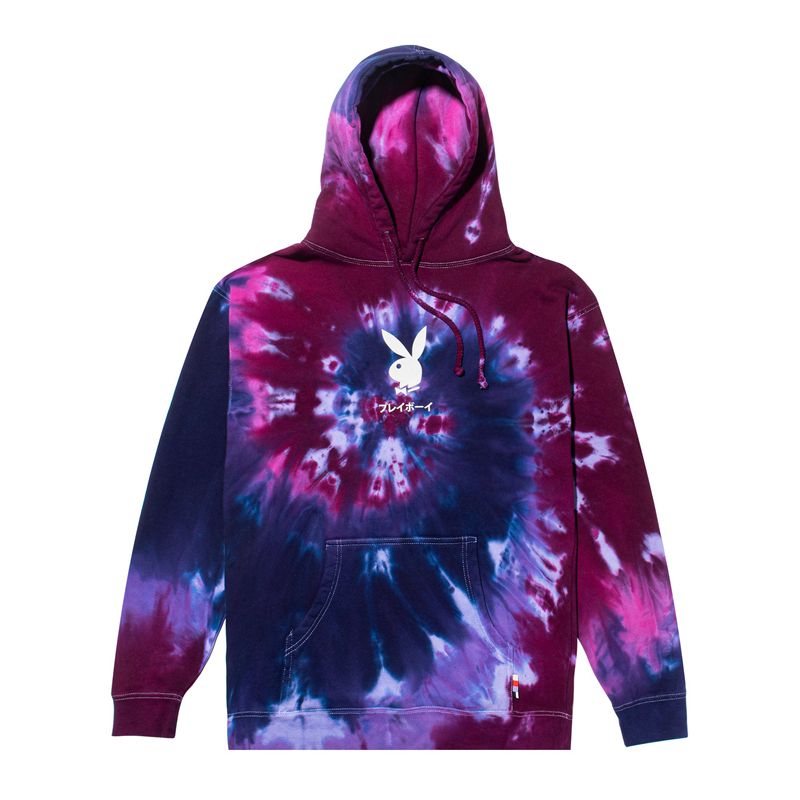 Playboy Tokyo Club Tie-Dye Women's Hoodie Red | 762918UZV