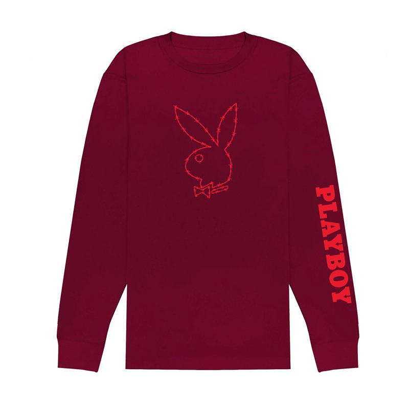 Playboy Tough Love Rabbit Head Long Sleeve Men's Shirts Black | 369728YSM