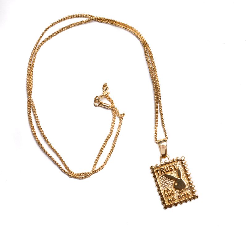 Playboy Trust No One Necklace Men's Jewelry Gold | 420395QVA