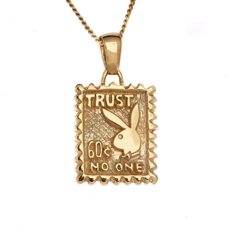 Playboy Trust No One Necklace Men's Jewelry Gold | 420395QVA