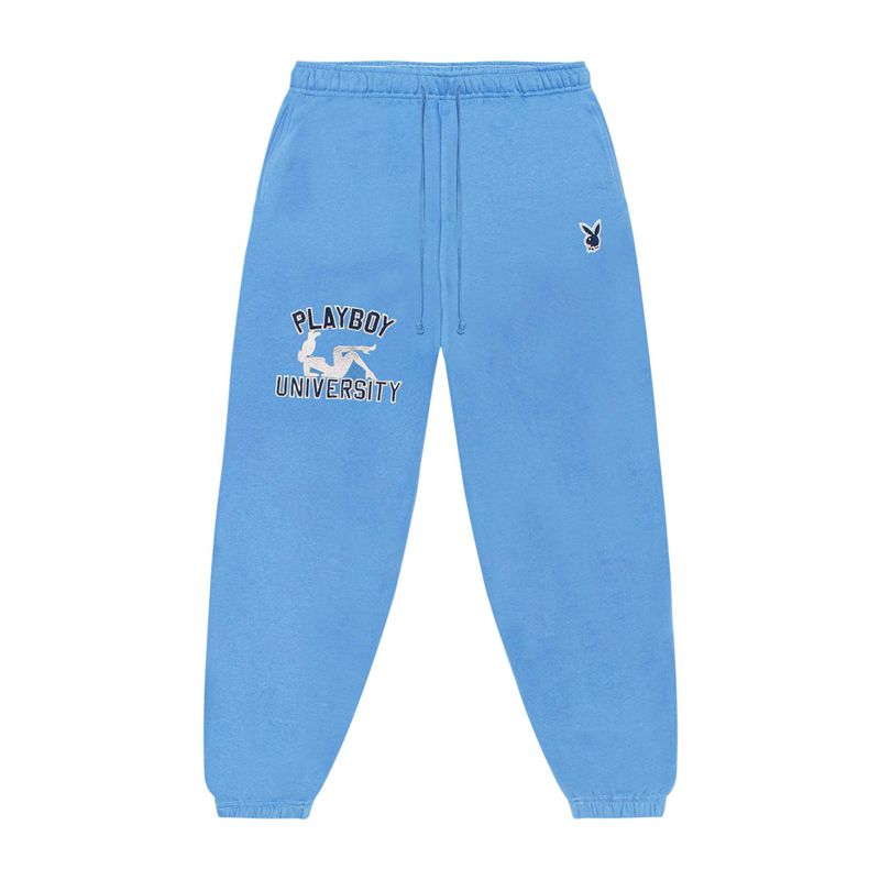 Playboy University Men's Sweatpants Blue | 136208HWT