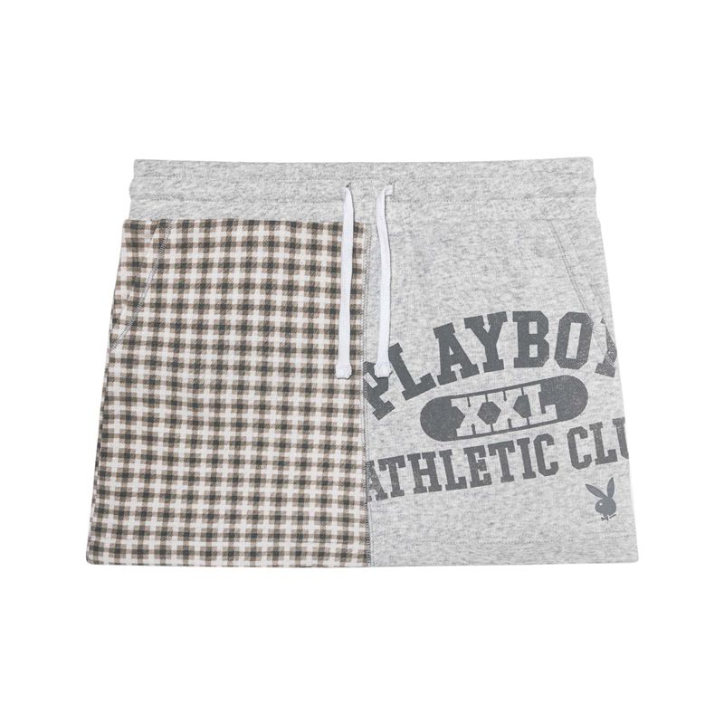 Playboy Varsity Plaid Mini Women\'s Skirts Grey | 129638PDH