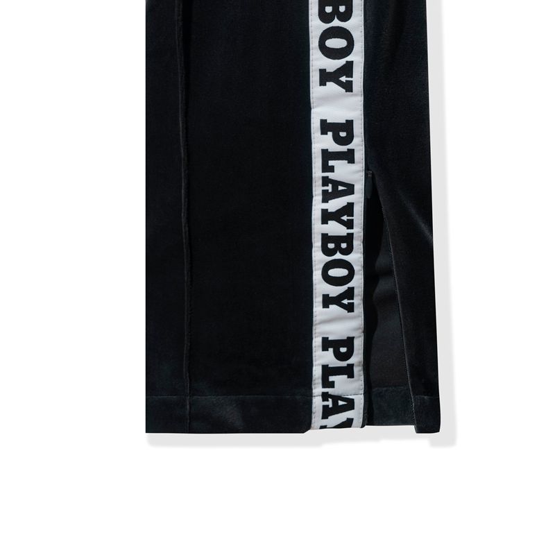 Playboy Velvet Men's Sweatpants Black / White | 094537XFV