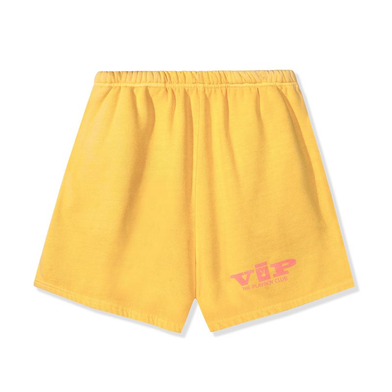 Playboy Vip Club Sweat Women\'s Shorts Yellow | 319867ALE