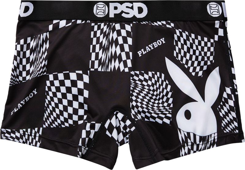 Playboy Warped Checks Boy Women's Shorts Black / White | 742813ZPA