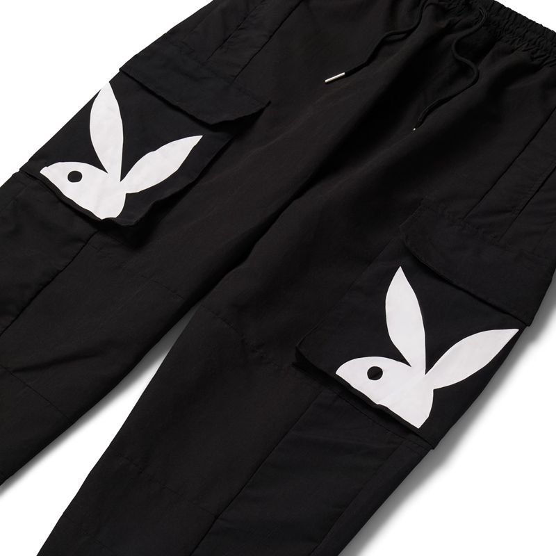 Playboy Windbreakers Men's Pants Black | 038275VBT