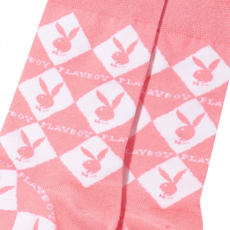 Playboy Women S Rabbit Head Argyle Socks Women's Loungewear Black | 920153LWC