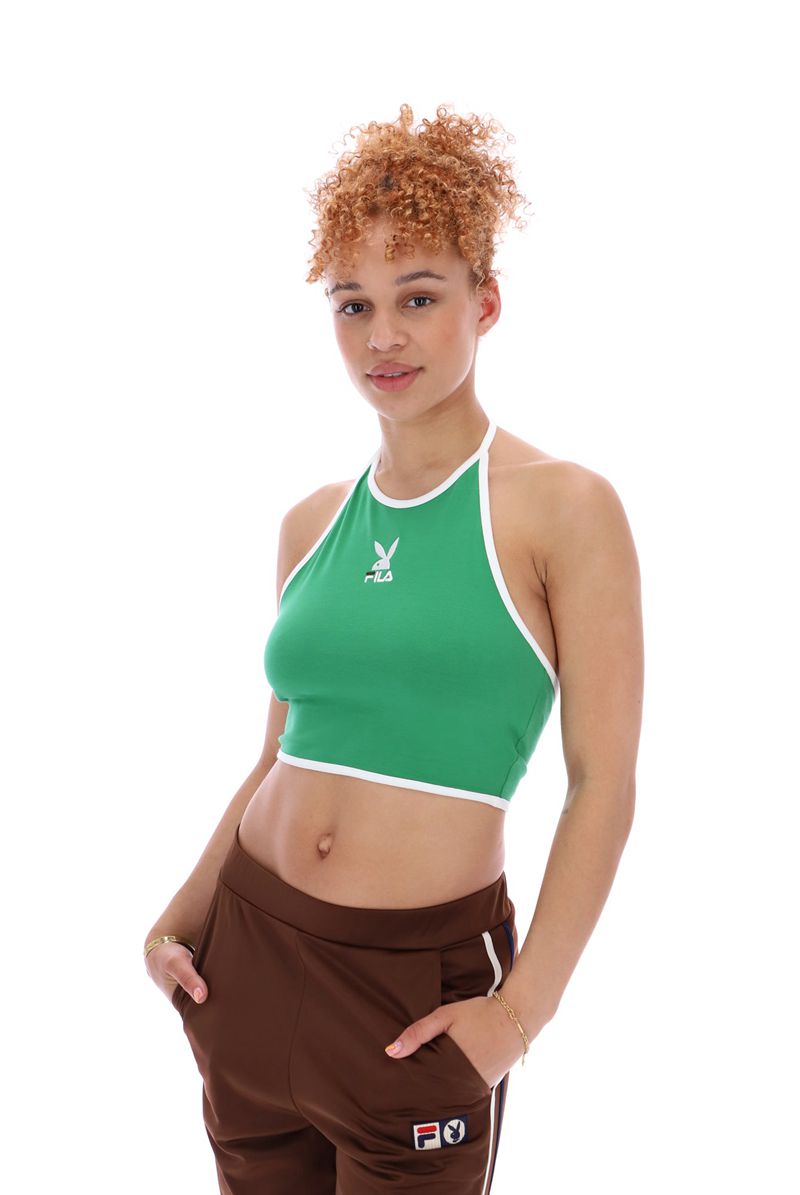 Playboy X Fila Sandra Halter Women's Tank Green | 920546IWP