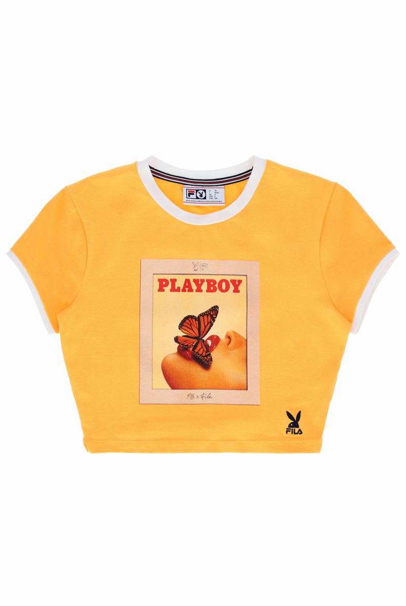 Playboy X Fila Tee Women\'s Tank Yellow | 835692ZPL