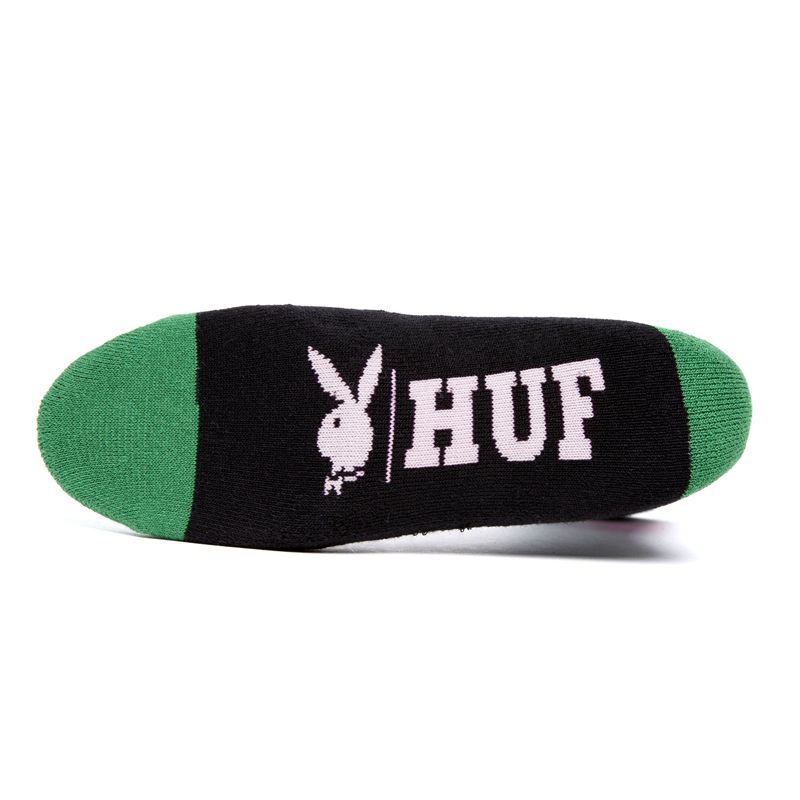 Playboy X Huf Rabbit Head Crew Men's Socks Black | 180754BQY