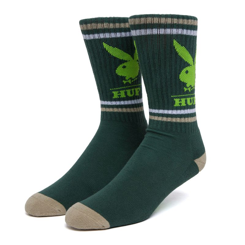 Playboy X Huf Rabbit Head Crew Men's Socks Black | 180754BQY