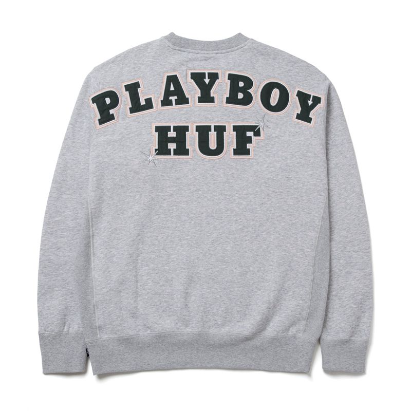 Playboy X Huf Rabbit Head Crewneck Men's Hoodie Black | 042316YSH