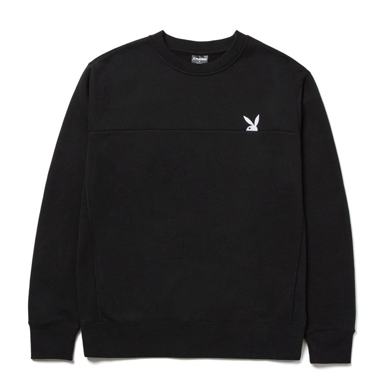 Playboy X Huf Rabbit Head Crewneck Men's Hoodie Black | 042316YSH