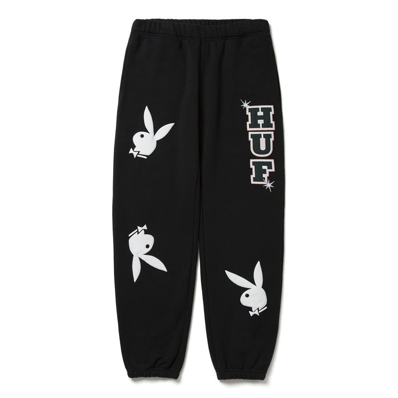 Playboy X Huf Rabbit Head Men's Sweatpants Black | 603984ECJ