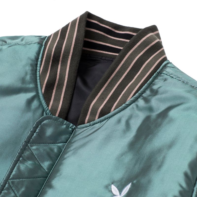 Playboy X Huf Reversible Bomber Jacket Men's Jackets Black / Green | 125049YCU