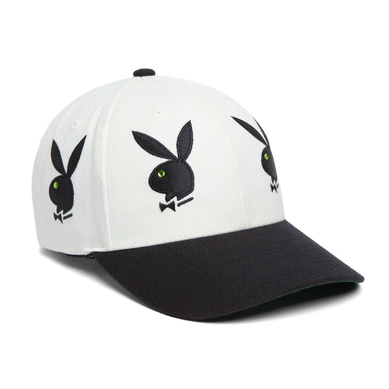 Playboy X Huf Rhinestone 6 Panel Men's Hats White | 536912JIN