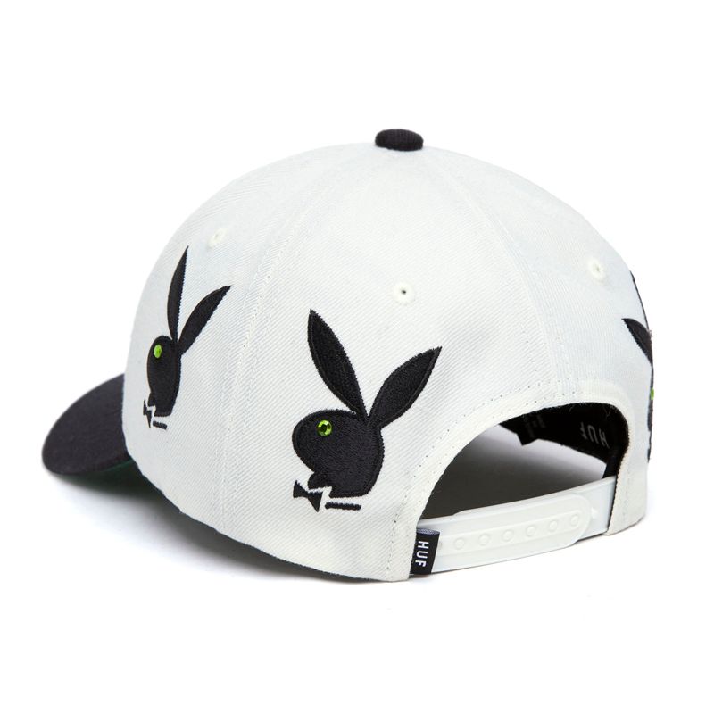 Playboy X Huf Rhinestone 6 Panel Men's Hats White | 536912JIN