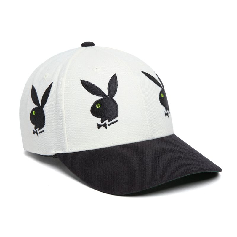 Playboy X Huf Rhinestone 6 Panel Men\'s Hats White | 536912JIN