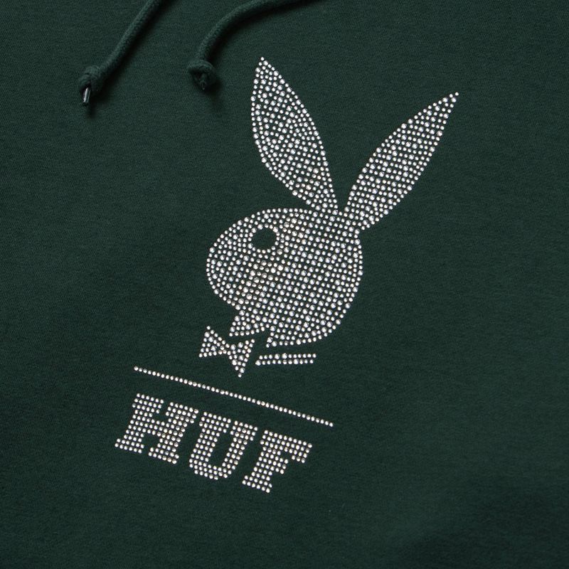 Playboy X Huf Rhinestone Men's Hoodie Grey | 387160VSA