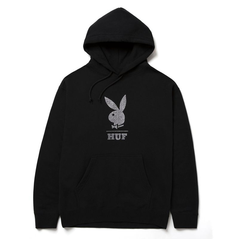 Playboy X Huf Rhinestone Men's Hoodie Grey | 387160VSA