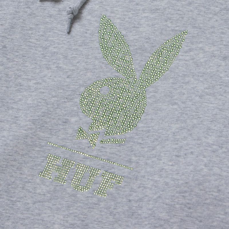 Playboy X Huf Rhinestone Men's Hoodie Grey | 387160VSA