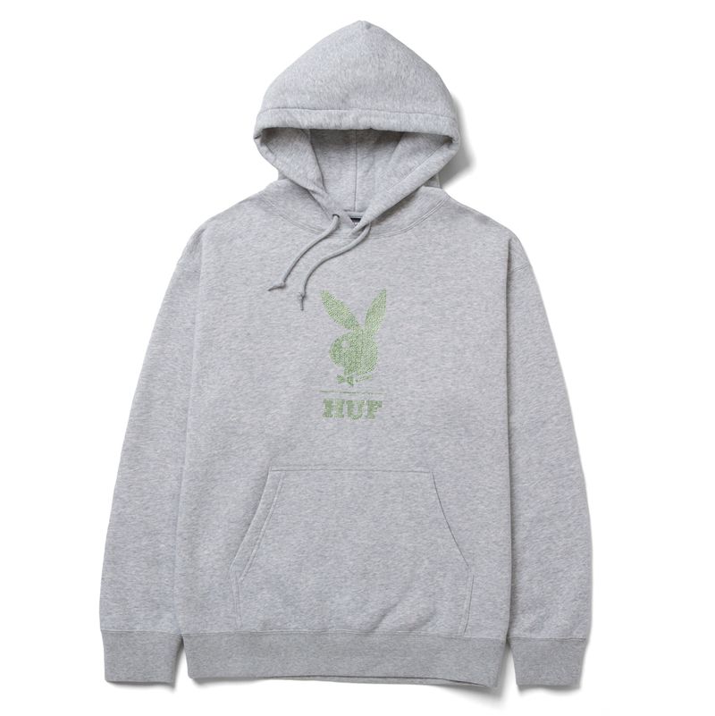 Playboy X Huf Rhinestone Men\'s Hoodie Grey | 387160VSA