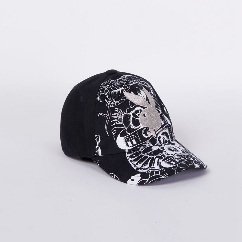 Playboy X John Richmond Cap Men's Hats Black | 957823GYT