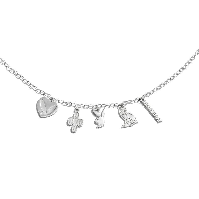 Playboy X Ovo Charm Necklace Men's Jewelry Silver | 412879RDM