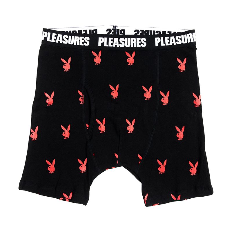 Playboy X Pleasures Boxer Briefs Set Men's Underwear Black / Green | 085217WSO