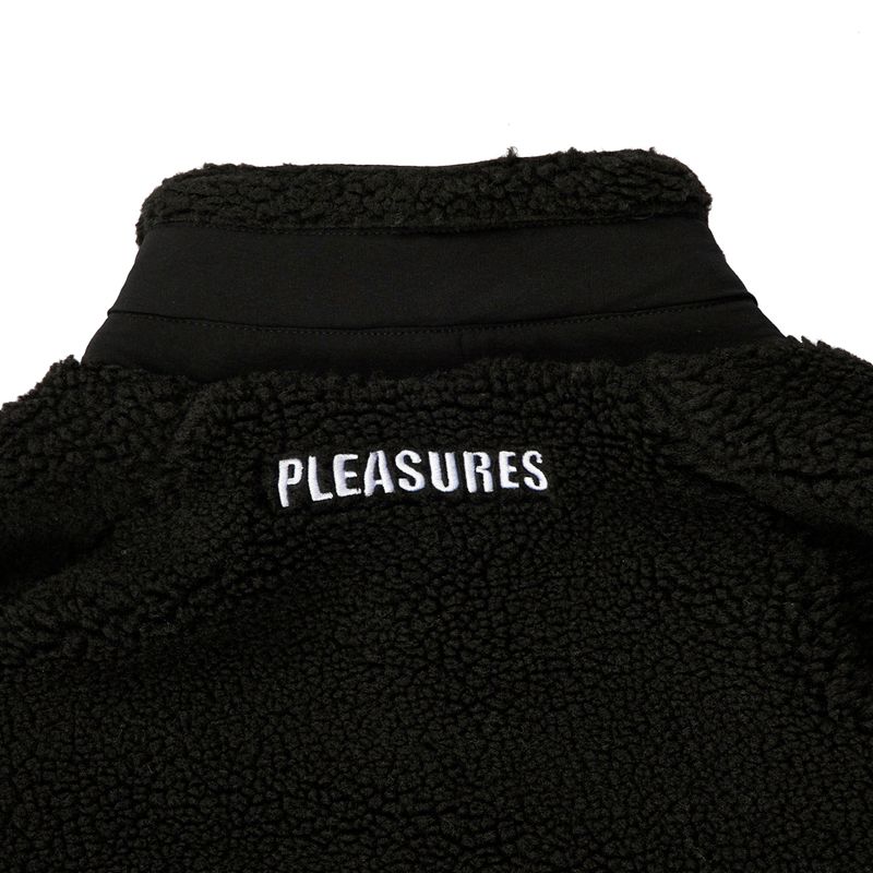 Playboy X Pleasures Bunny Sherpa Zip Up Jacket Men's Jackets Black | 429785ITC