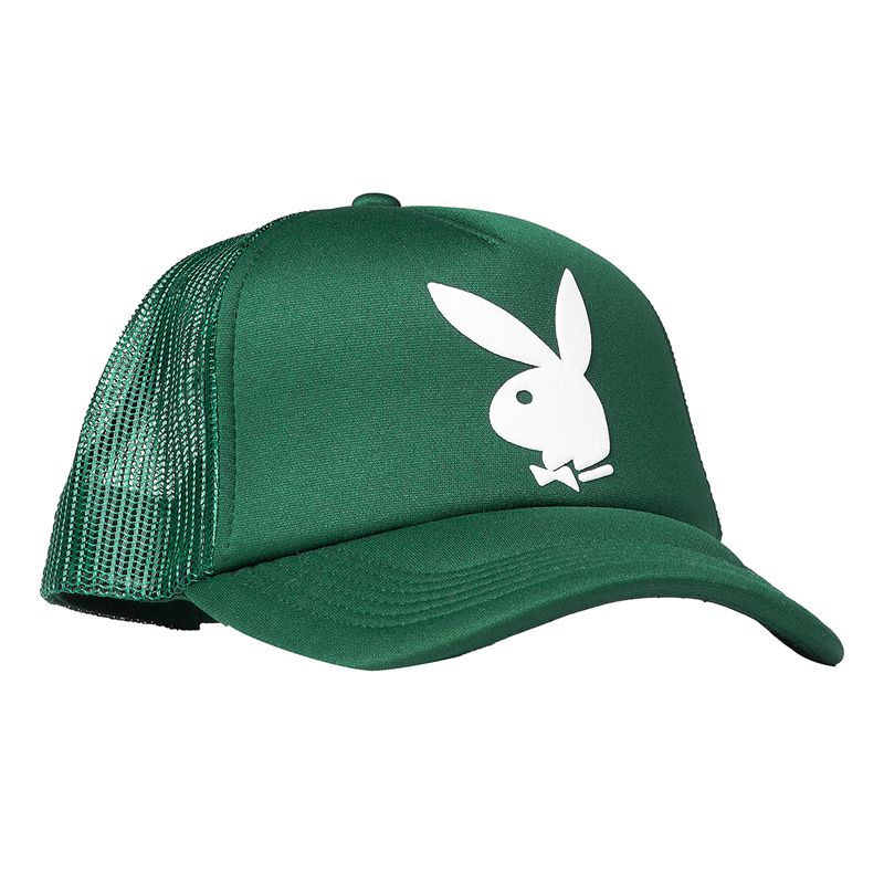 Playboy X Pleasures Bunny Trucker Men's Hats Forest | 573961NDX