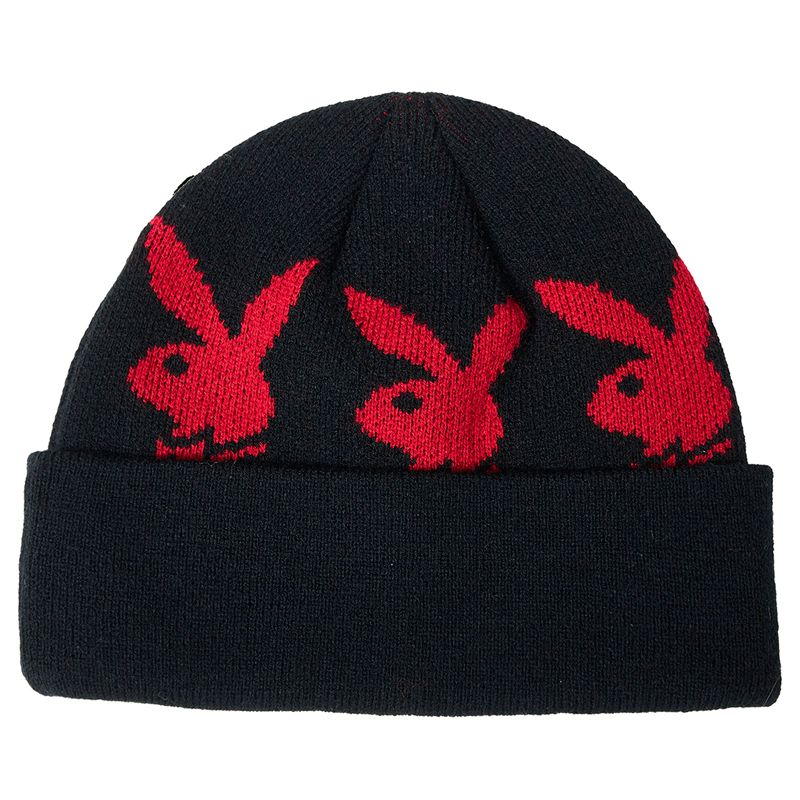 Playboy X Pleasures Jacquard Bunny Beanie Men's Hats Blue | 604593HXL