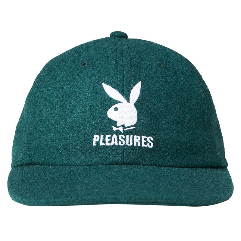 Playboy X Pleasures Wool Strapback Men\'s Hats Forest | 094652FSW