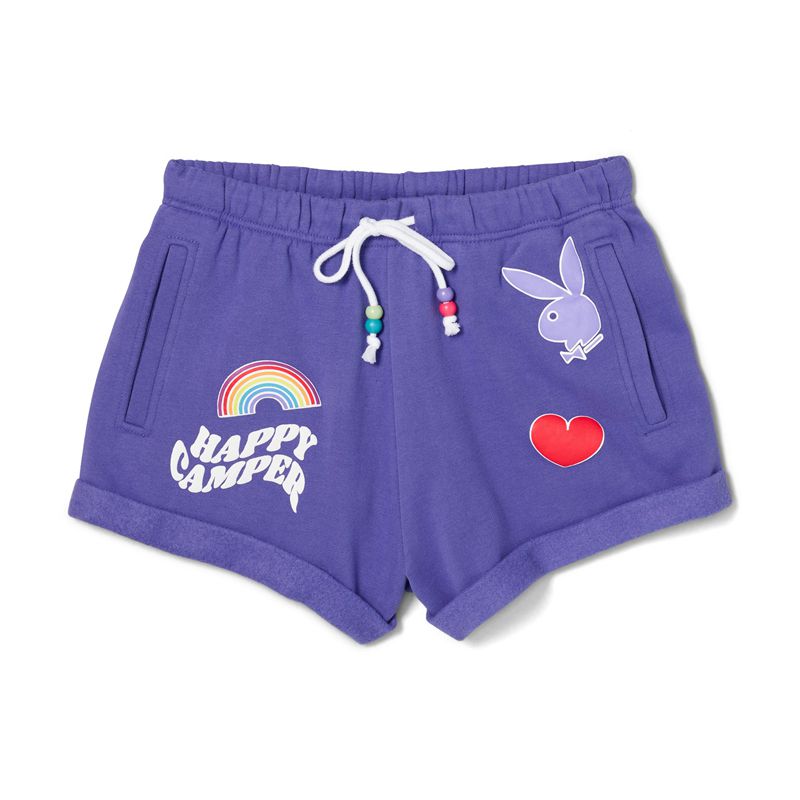 Playboy Cabin Fever Sweats Women's Shorts Purple | 561378RFK