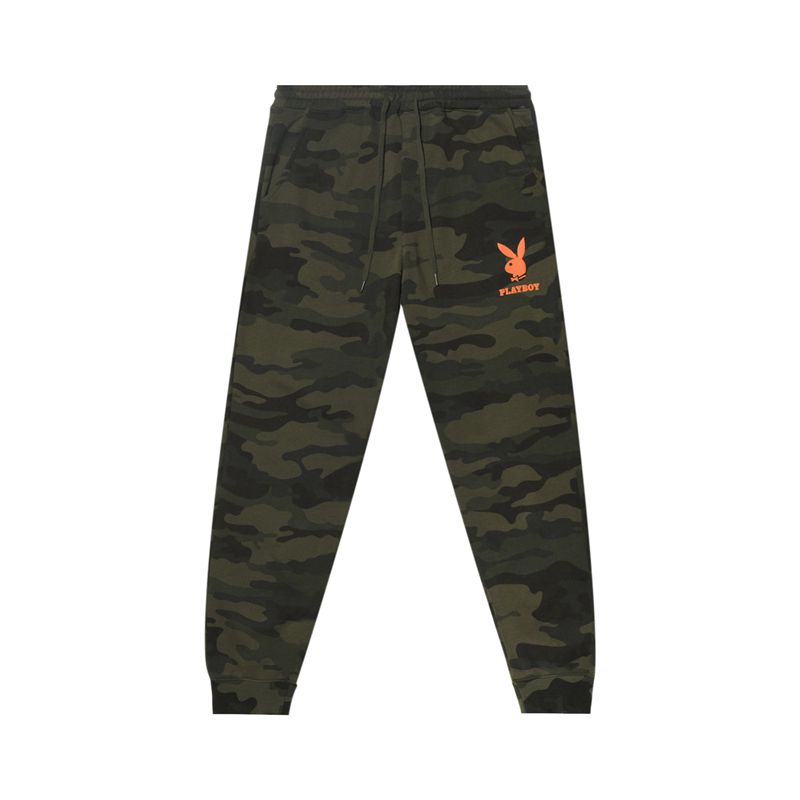 Playboy Camo Rabbit Head Joggers Men's Sweatpants Green / Black | 207346MHQ