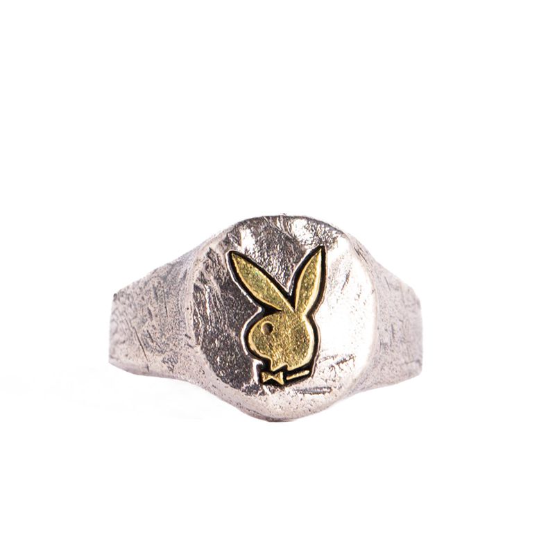 Playboy Circular Rabbit Head Ring Men's Jewelry Mixed metal | 960582MEI