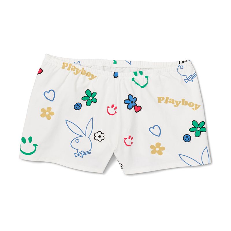 Playboy Easys Women's Shorts White / Multicolor | 215604MNK