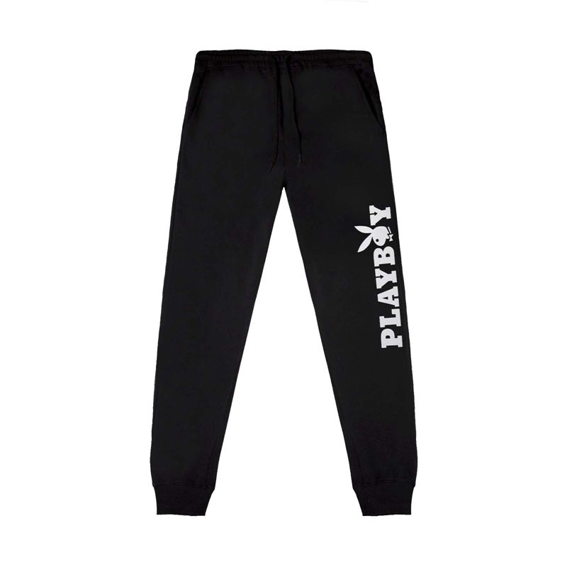 Playboy Masthead Jogger Women's Pants Black / White | 081943PFT