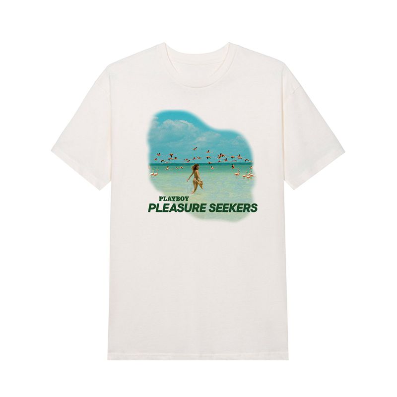 Playboy Pleasure Seeker Women's T Shirts White | 615234DJT