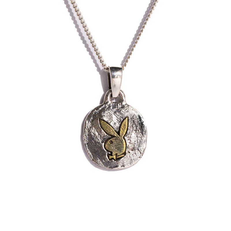 Playboy Rabbit Head Coin Pendant Necklace Men's Jewelry Mixed metal | 435986HJE