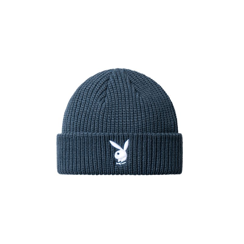 Playboy Rabbit Head Knit Beanie Men's Hats Blue | 498631OLQ