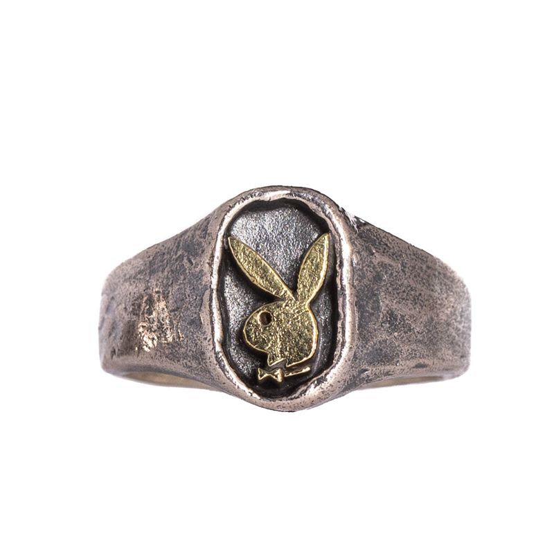 Playboy Rabbit Head Signet Ring Men's Jewelry Mixed metal | 763952CJT