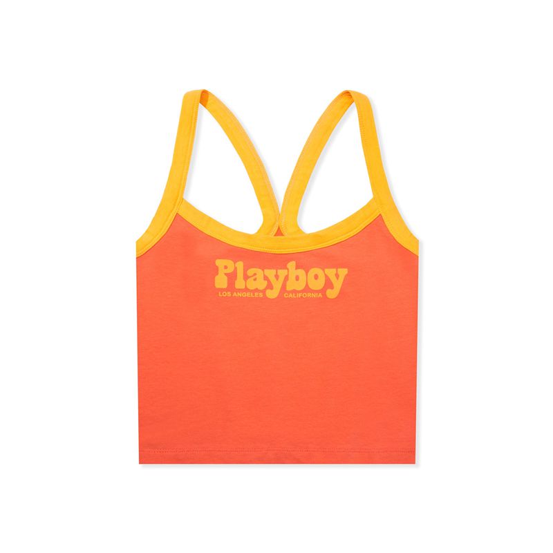 Playboy Racerback Women's Tank Orange | 803572NRX