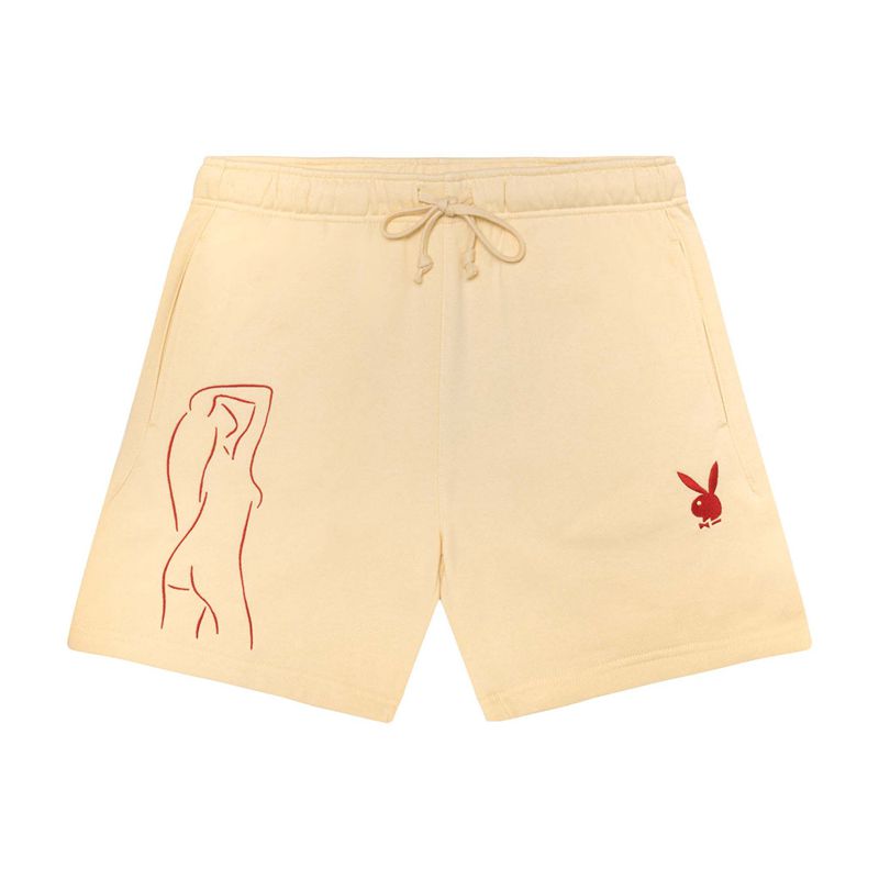 Playboy Silhouette Sweat Men's Shorts White | 789406BQZ